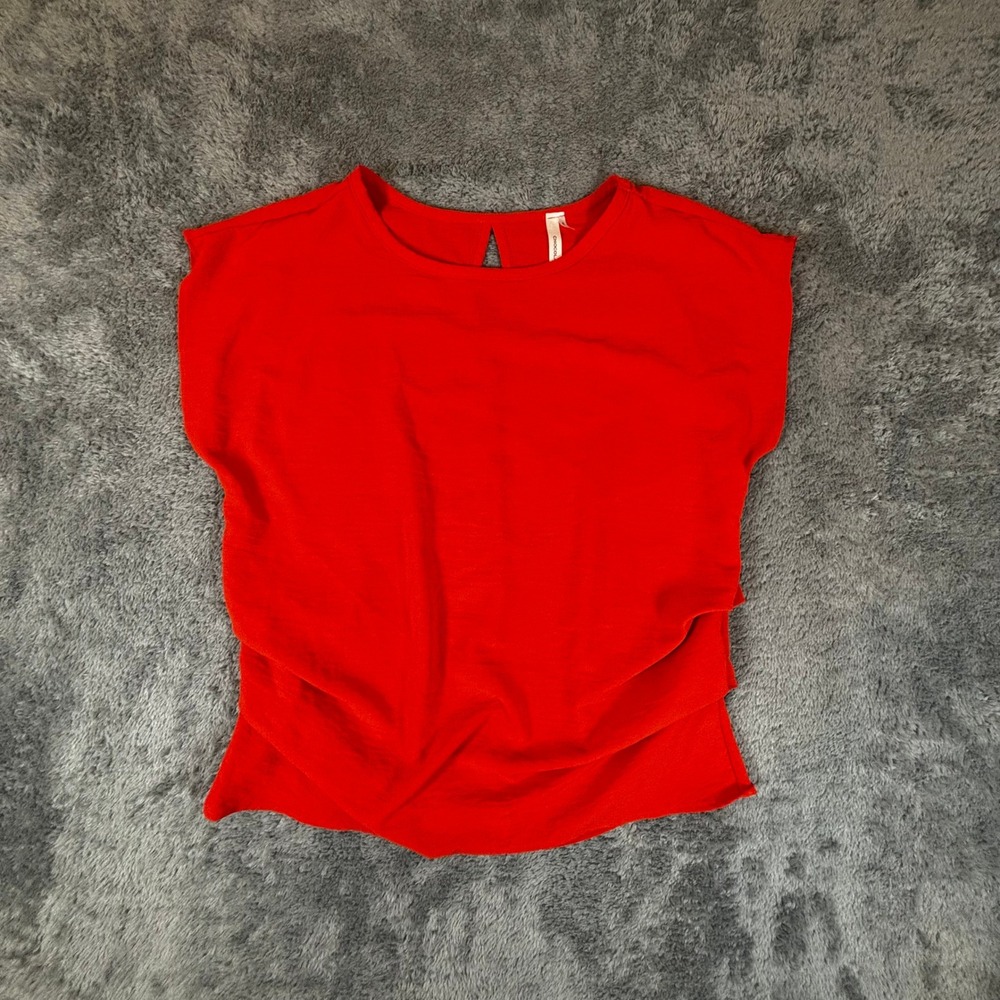 Chocolate Red Draped Layered Side Sleeveless Keyhole Back Top Size M